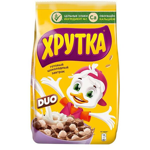 Готовый шоколадный завтрак, обогащенный кальцием 230 г ХРУТКА DUO