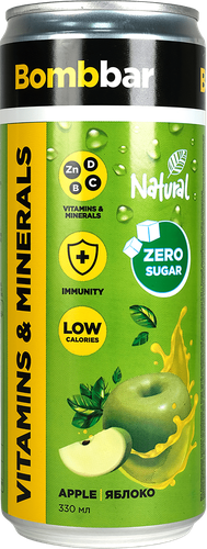 

Напиток безалкогольный газированный Bombbar лимонад со вкусом яблока 330 мл