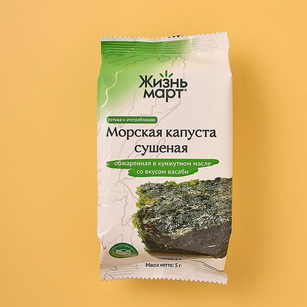 Морская капуста обжаренная со вкусом васаби