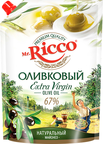 Майонез Mr.Ricco Оливковый Extra Virgin 67%, 800 мл