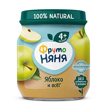 Пюре «Яблоко» с 4 месяцев, «ФрутоНяня»