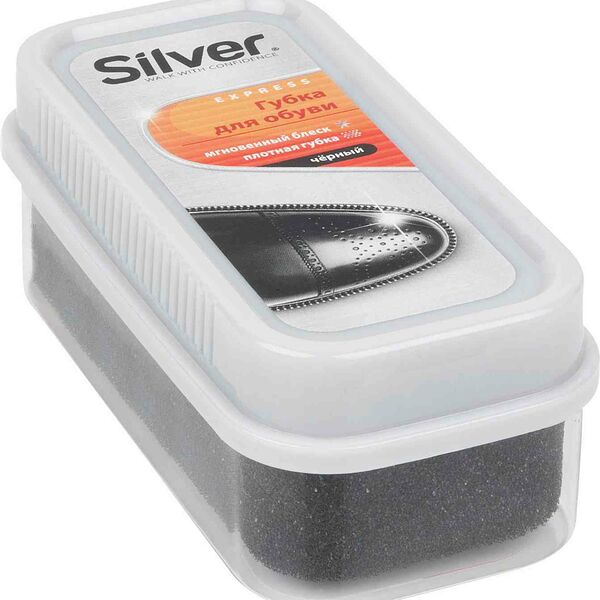 Губка для обуви Silver Express Мгновенный блеск Чёрный