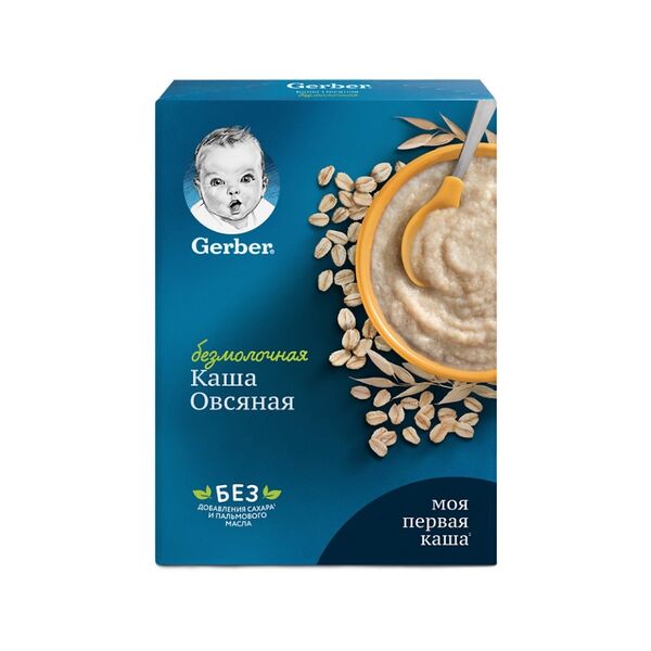 GERBER Каша безмолочная овсяная коробка, 180 г