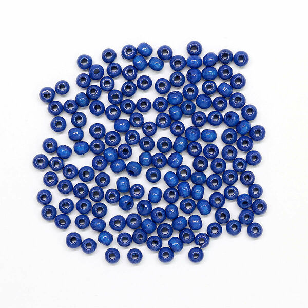 61651006 Бусины деревянные, 4мм, 155шт, голубой (Сертификат FSC)