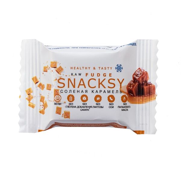Батончик Raw Fuge с соленой карамелью Snacksy 20г, Россия
