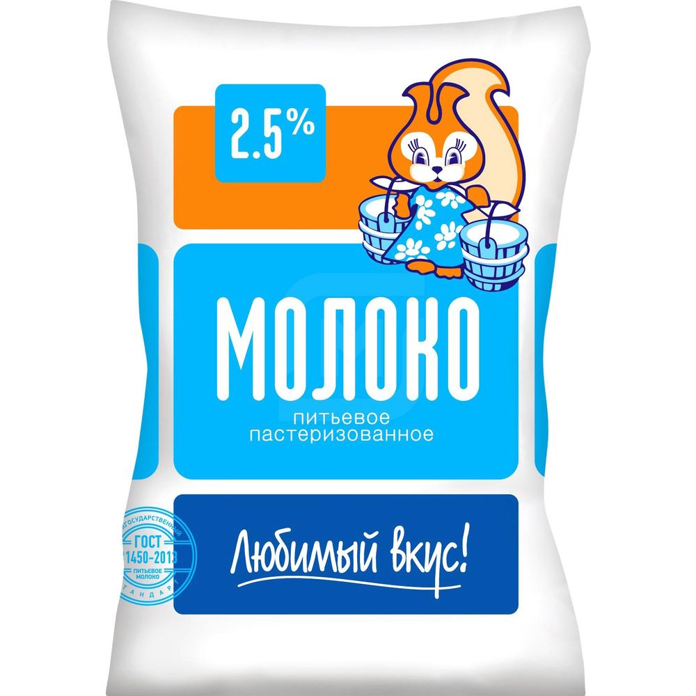 

Молоко Любимый вкус пастеризованное, 2.5% 900 мл