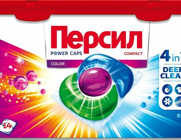 Капсулы Персил Power Caps Color 4in1 для стирки концентрированные 14шт