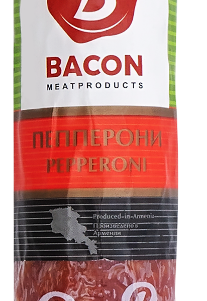 Колбаса сырокопченая BACON Пепперони, 200г
