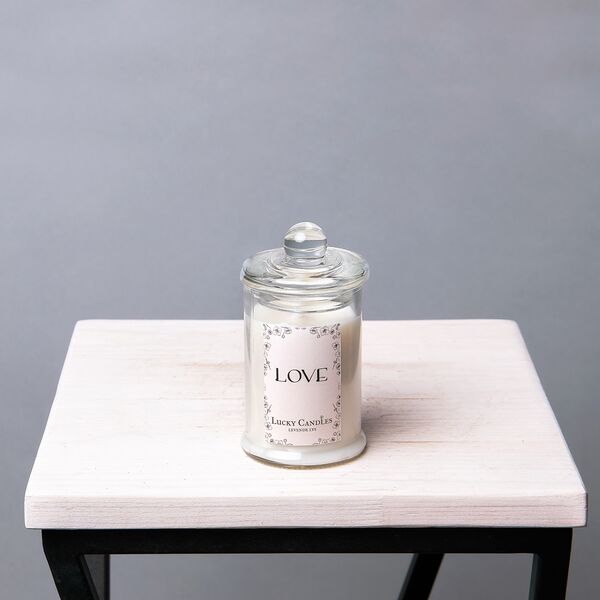 Ароматическая Свеча, в стакане, с крышкой, Фиолет и Шафран, 150 мл. (D-6, H-12, белый)