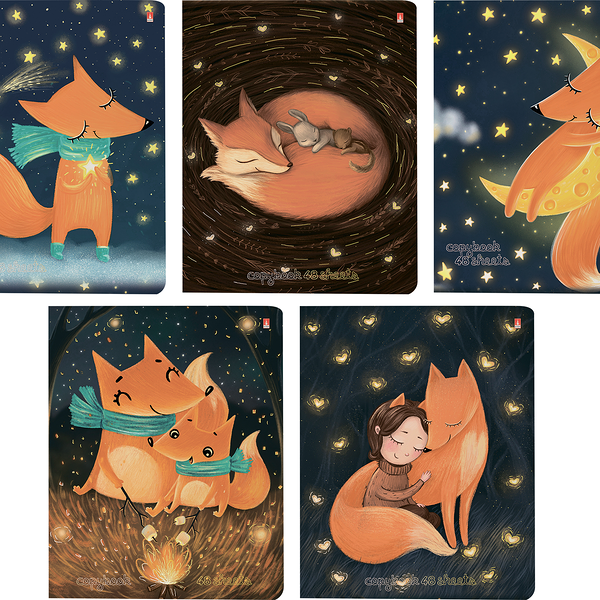 Тетрадь Волшебные лисы А5 48 листов ТМ Альт в ассортименте