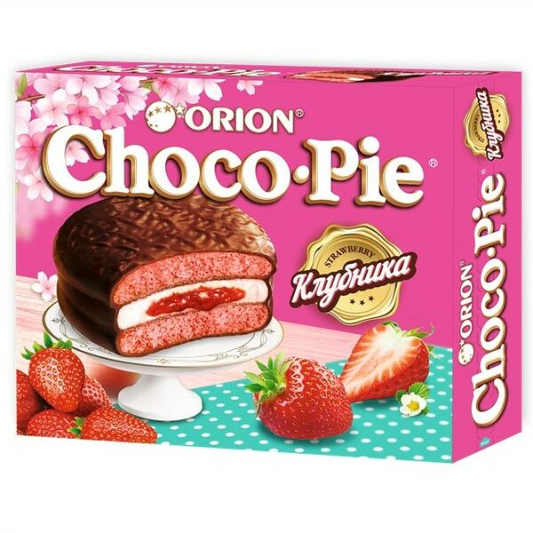 Пирожное Choco Pie Orion Клубника, 360г