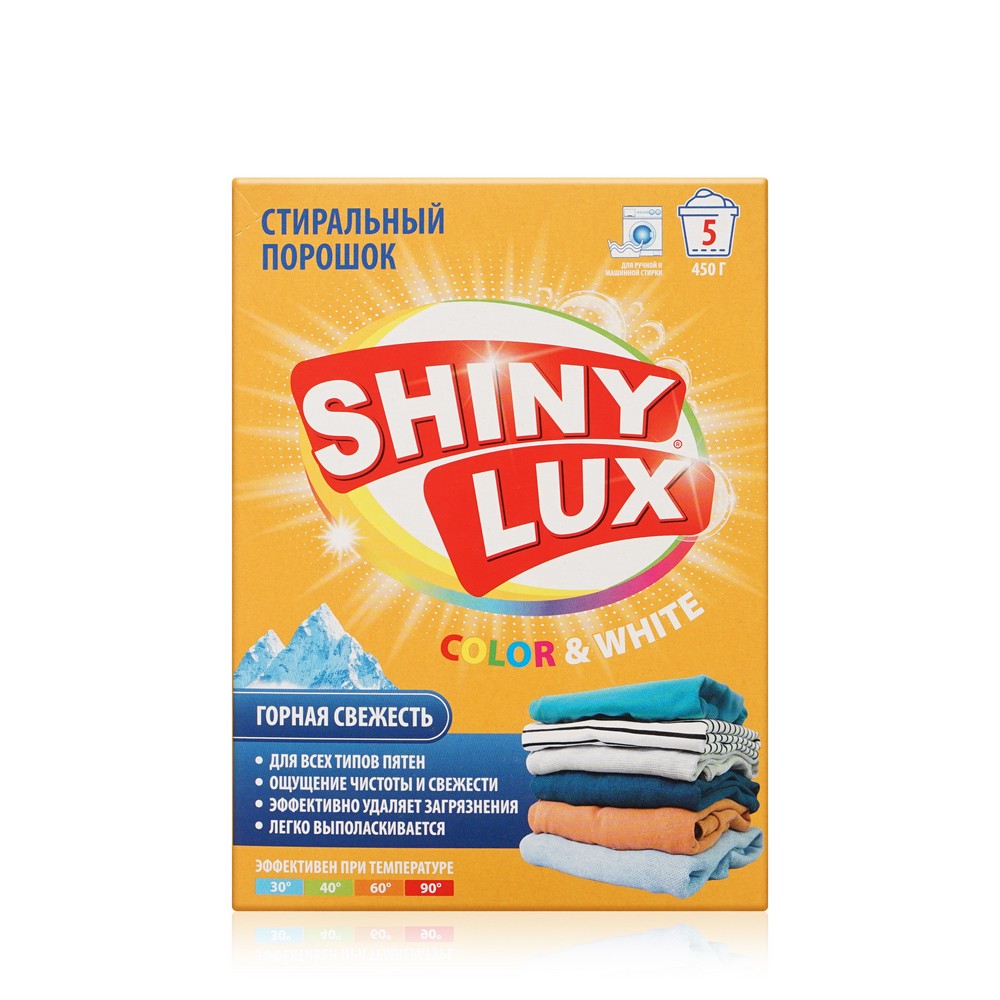 

Стиральный порошок Shiny Lux Color&White Горная свежесть 450 г