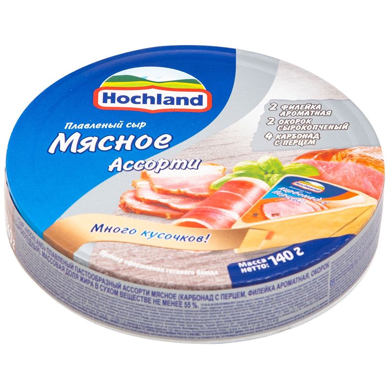 

Сыр плавленый Hochland Ассорти Мясное 55% БЗМЖ 140 г