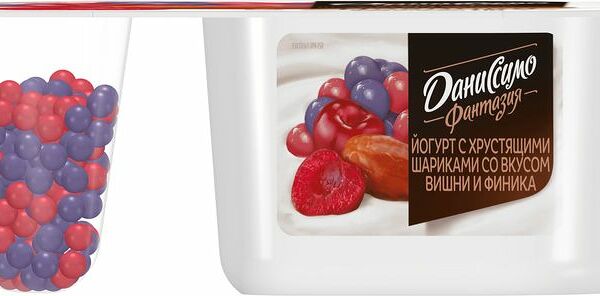 Йогурт Даниссимо Фантазия белая глазурь со вкусом вишни и финика 6.9%, 105г