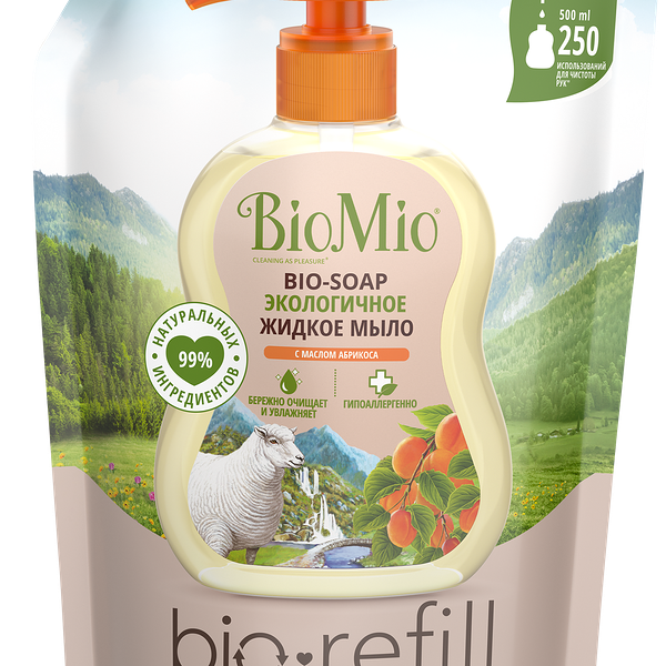 Жидкое мыло BioMio Bio-Soap с маслом абрикоса