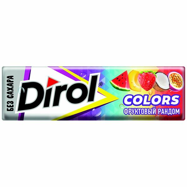Жевательная резинка Dirol Фруктовый рандом без сахара ароматизированная, 13.6г