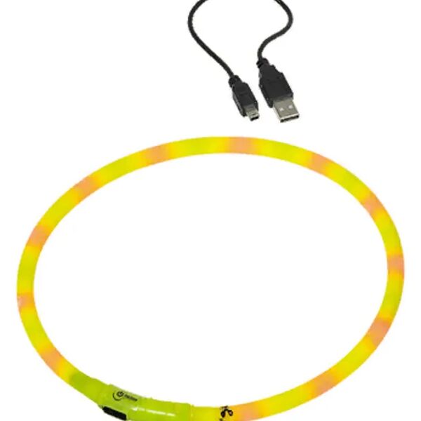 Ошейник для собак светодиодный  XL/70см желтый NOBBY