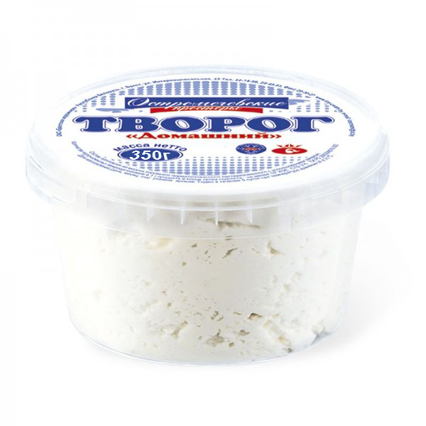 Творог домашний жир. 6% вес 350г контейнер Остромечевские просторы