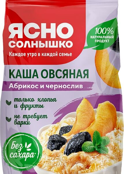 Каша Ясно солнышко Овсяная с абрикосом и черносливом 300г