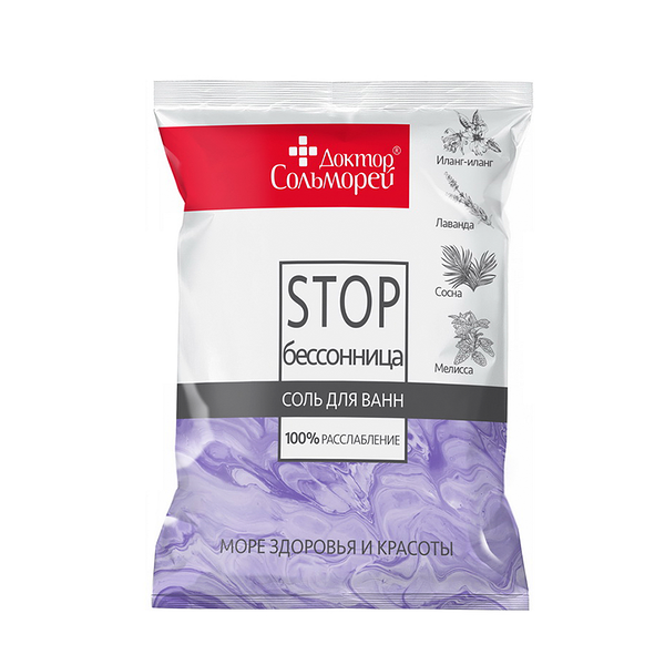 Соль для ванн Доктор СольМорей СТОП-бессонница 500 г