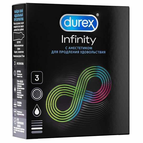 Презервативы Durex Infinity 3 шт с анестетиком