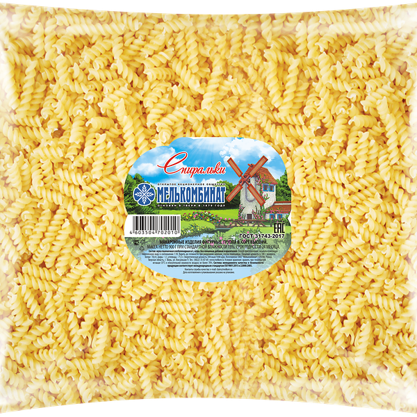 Макароны Мелькомбинат Спиральки группа В 900 г