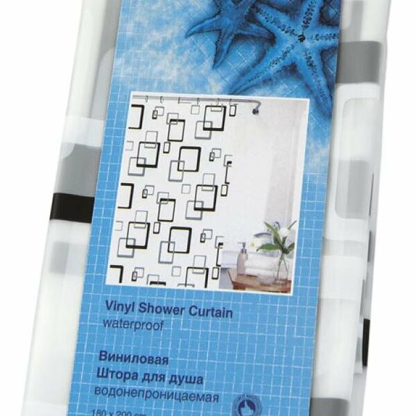 Штора для ванны Aquarius Peva Boise серый, 180х200 см