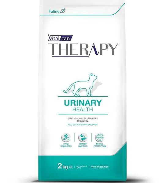 Сухой корм Vitalcan Therapy Feline Urinary Health, для любых кошек при мочекаменной болезни, лечебный, 2 кг