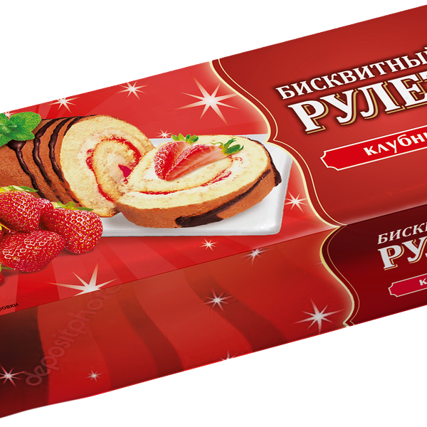 Рулет бисквитный клубничный 200 г