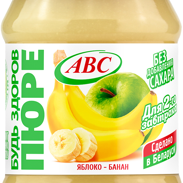 Пюре фруктовое ABC Будь здоров Яблоко-банан, без сахара