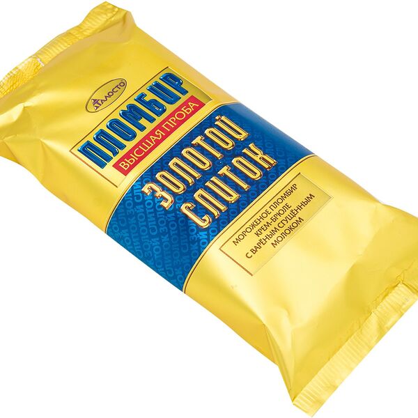 Мороженое сливочное Талосто Золотой слиток Классическое крем-брюле с варёным сгущённым молоком