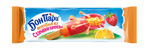 Фруктовый лед Nestle Бон Пари Взрывной ураган с карамелью