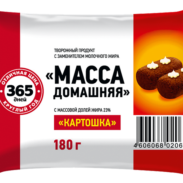 Продукт творожный 365 ДНЕЙ Домашняя масса, Картошка 23%, с змж