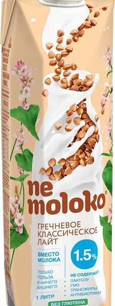 Напиток гречневый Nemoloko Классический лайт 1.5% 1л