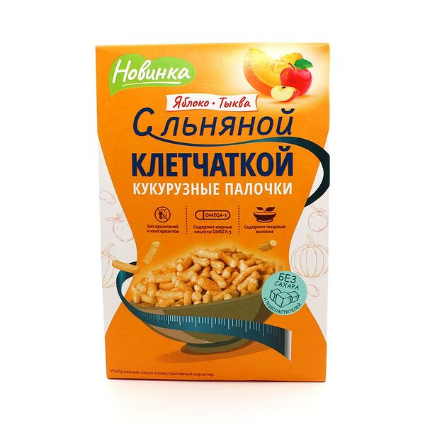 Палочки кукурузные Лидкон с клетчаткой льняной Яблоко-тыква 100г Лидапищеконцентраты