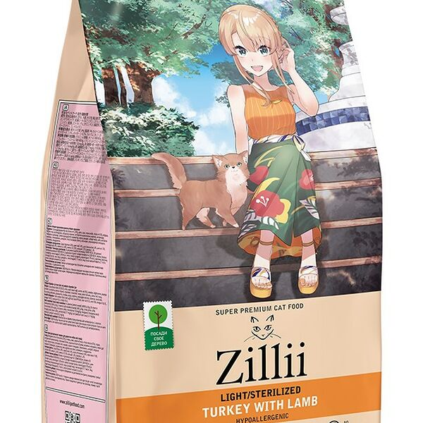 ZILLII Adult Light/Sterilized Индейка/Ягненок для кошек 400 г