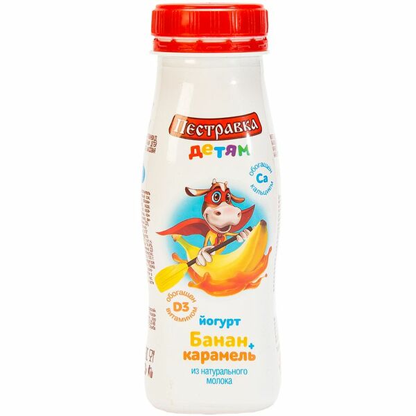 Йогурт Пестравка детям банан-карамель с 3-х лет 2.5%