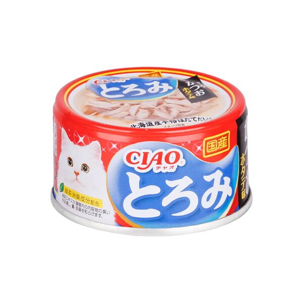 Корм для кошек CIAO Гребешок с мраморной вырезкой японского тунца-бонито и парным филе курицы