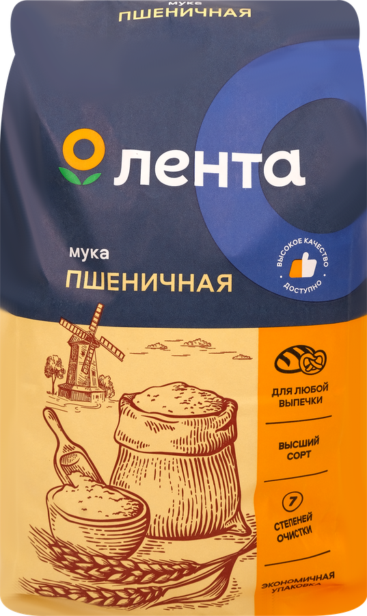 

Мука пшеничная ЛЕНТА высший сорт, 5000г