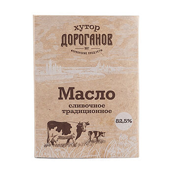 Масло Дороганов хутор сливочное традиционное 82,5% БЗМЖ