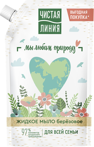 

Жидкое мыло Чистая линия Фитотерапия Березовое для всей семьи 500 мл