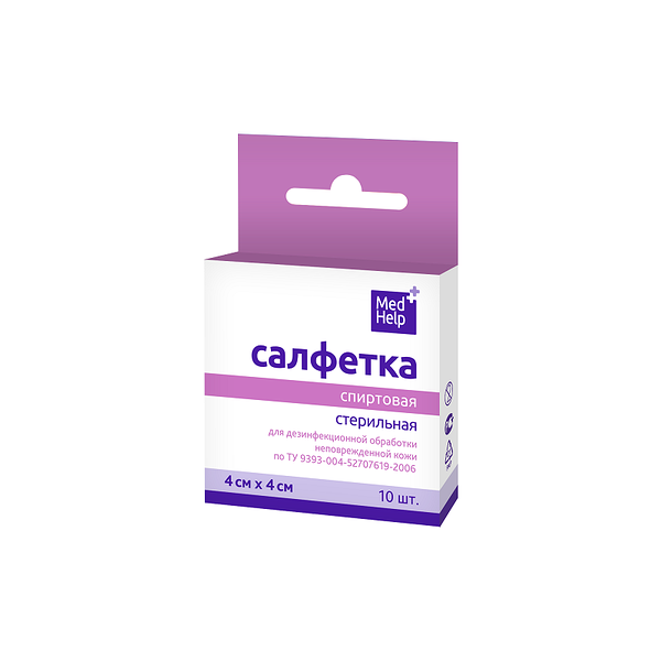Медхелп Салфетки инъекционные 4х4см №10
