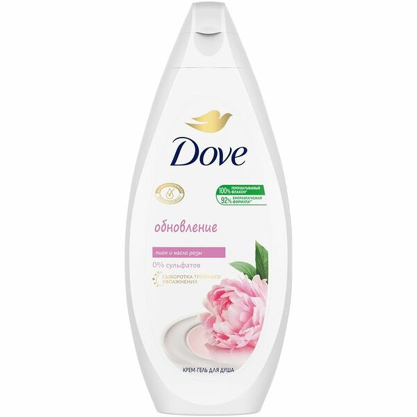 Гель для душа Dove Объятия нежности Сливочная ваниль и пион 250 мл