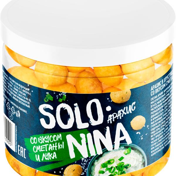 Арахис Solo Nina жареный со вкусом сметана и лук 80г
