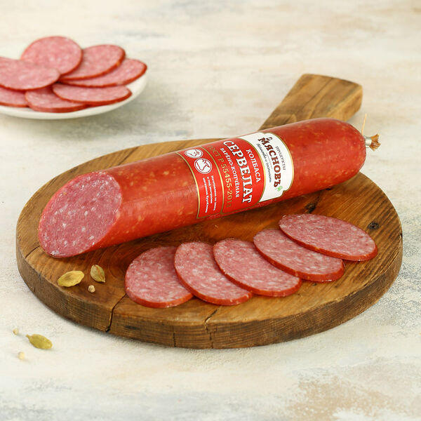 МясновЪ колбаса Сервелат Гост варёно-копчёный