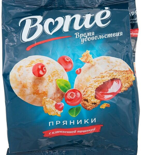 Пряники Bonte с клюквенной начинкой 300г