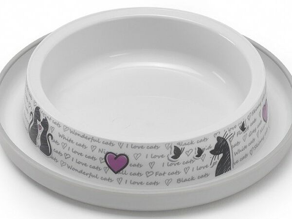 Moderna Cats In Love миска пластиковая нескользящая 350 мл., Белый
