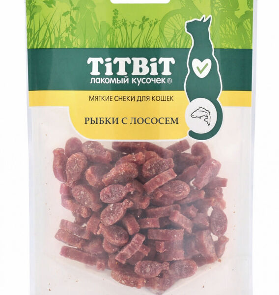 Лакомство для кошек Titbit мягкие снеки Рыбки с лососем 50 г
