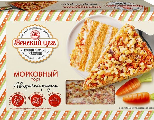 Торт Венский Цех Морковный с крем-чизом 380г