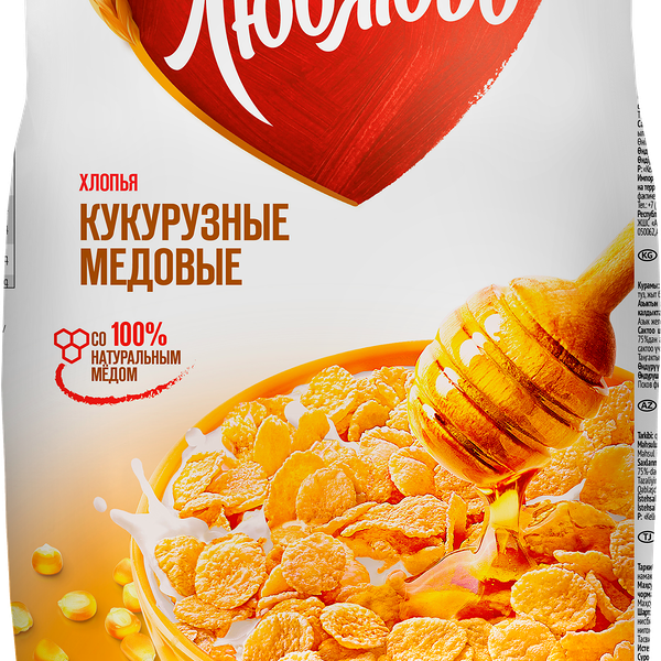 Готовый завтрак Любятово Хлопья кукурузные медовые